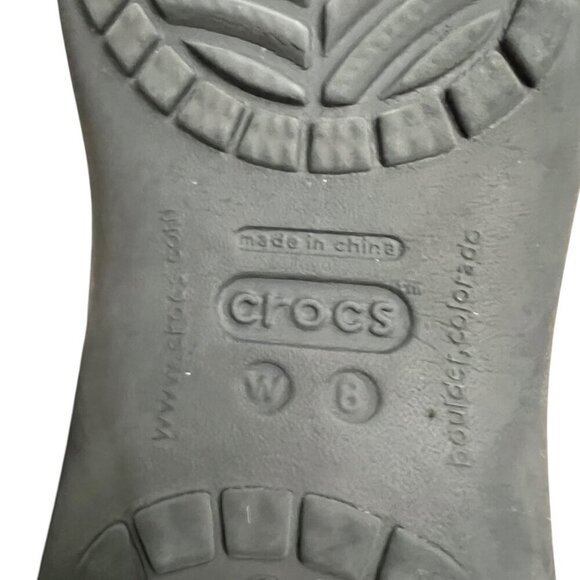 Crocs Kadee Black Rubber Ballet Flats Size 8 - Picture 2 of 6